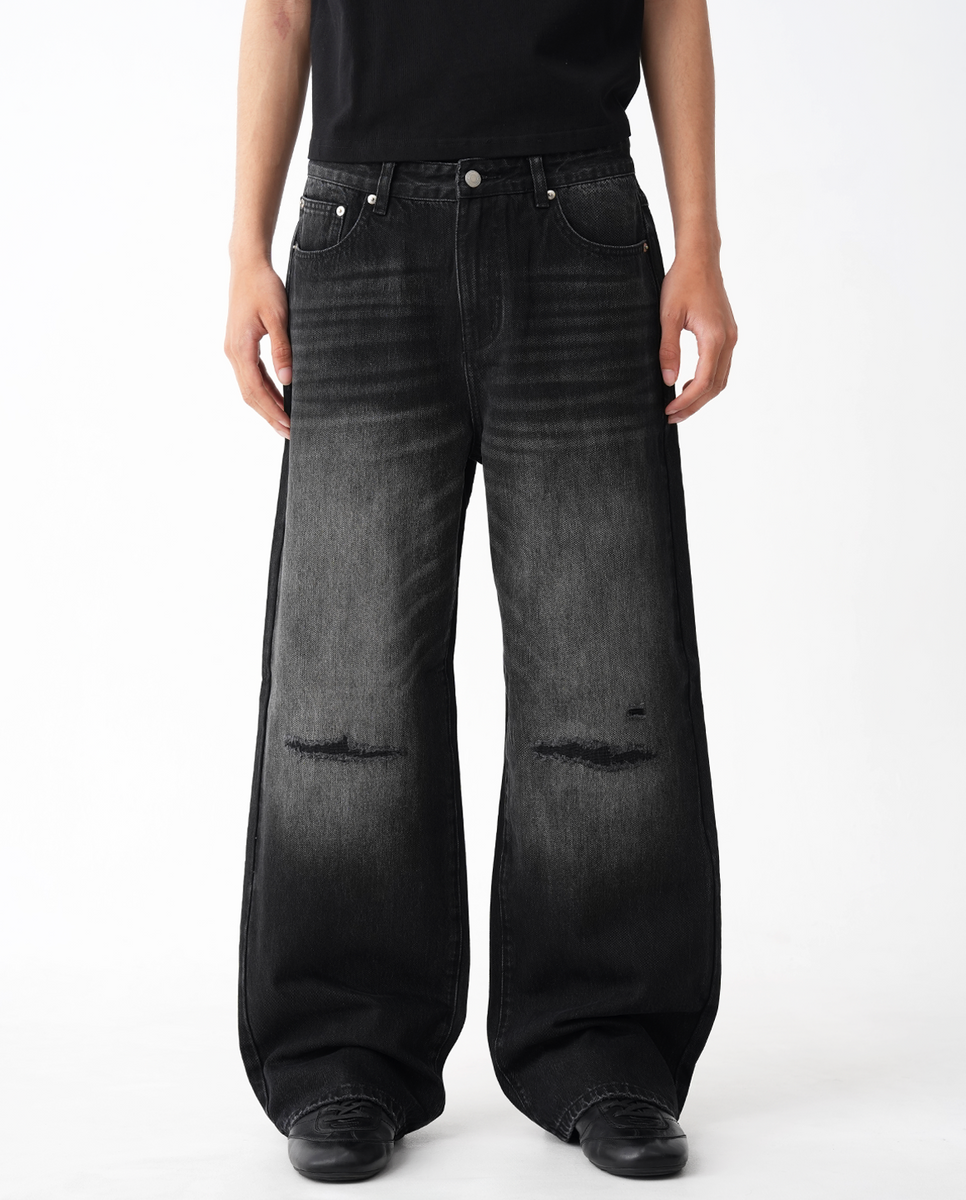 MENES デニム ブラック MENES Janome Relaxed Fit Jeans - Faded Black