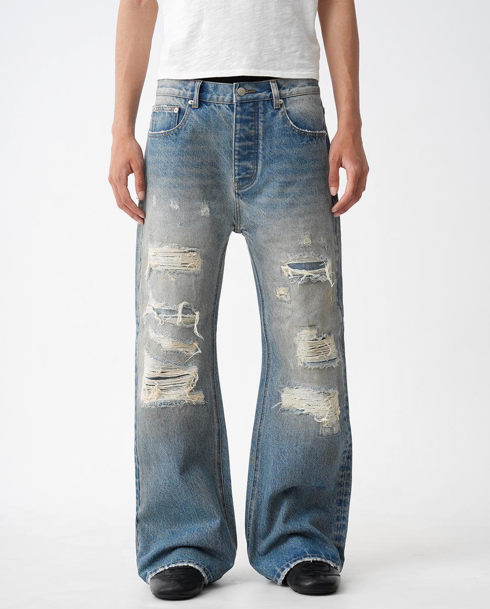 即日発送MENES Sashiko Repaired Bootcut Jeans Menes_EC_5ea78885-97d2-4e3a-