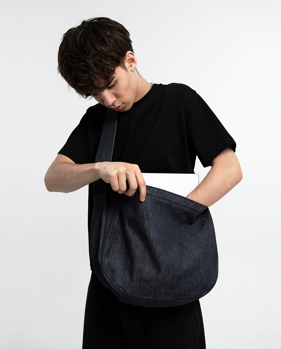 MENES Okayama Newspaper Bag - Raw Indigo