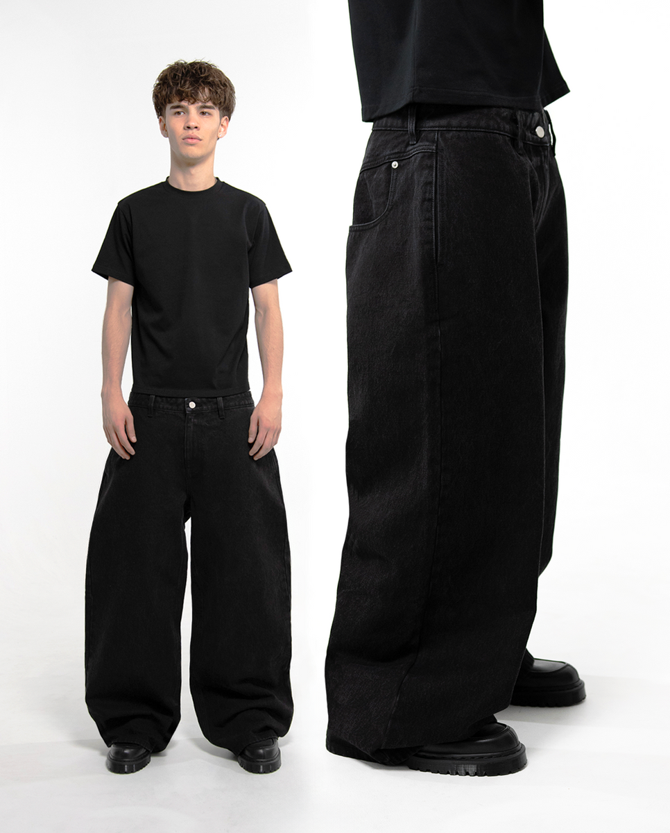 MENES Janome Raw Baggy Jeans Black Sサイズ MENES Janome Raw Baggy Jeans - Black