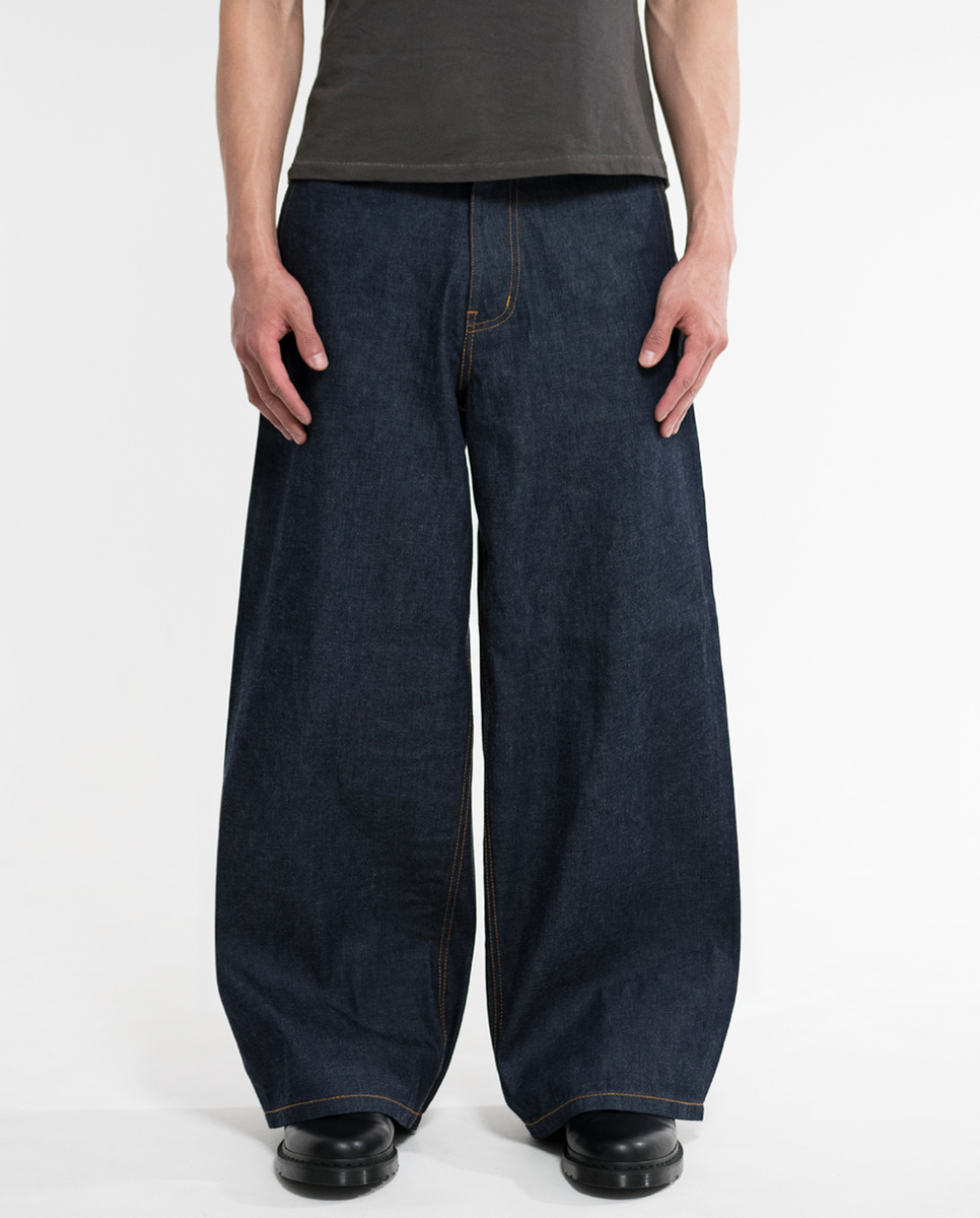 MENES Okayama Selvedge Baggy Denim Slacks - Indigo