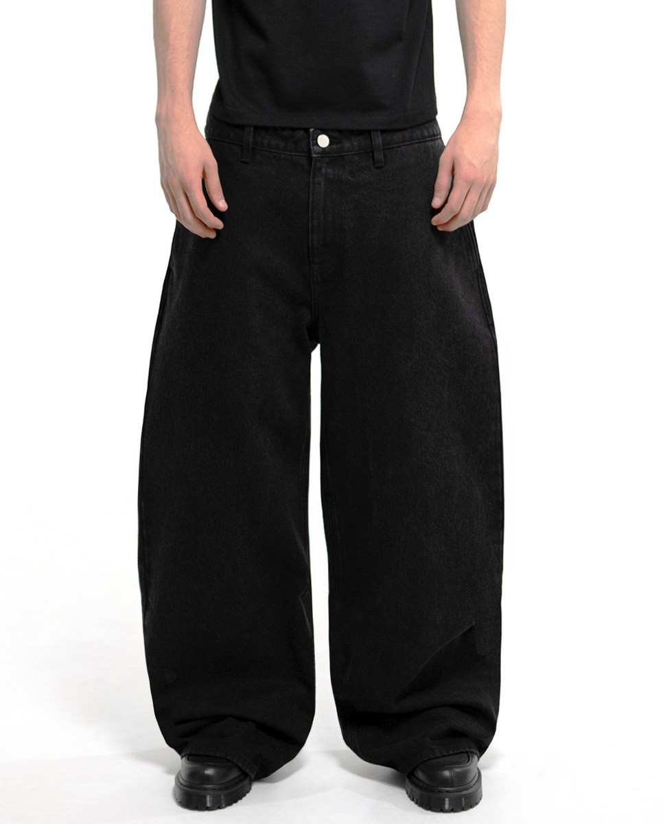 MENES Janome Baggy Jeans - Jet Black