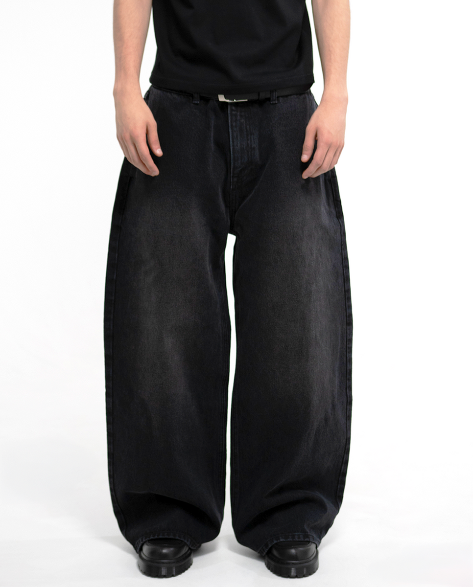 MENES Janome Baggy Jeans - Washed Black