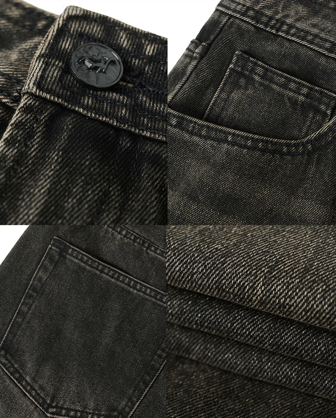 JHYQ Washed Black Baggy Jeans – MENES JHYQ Washed Black Baggy Jeans – MENES