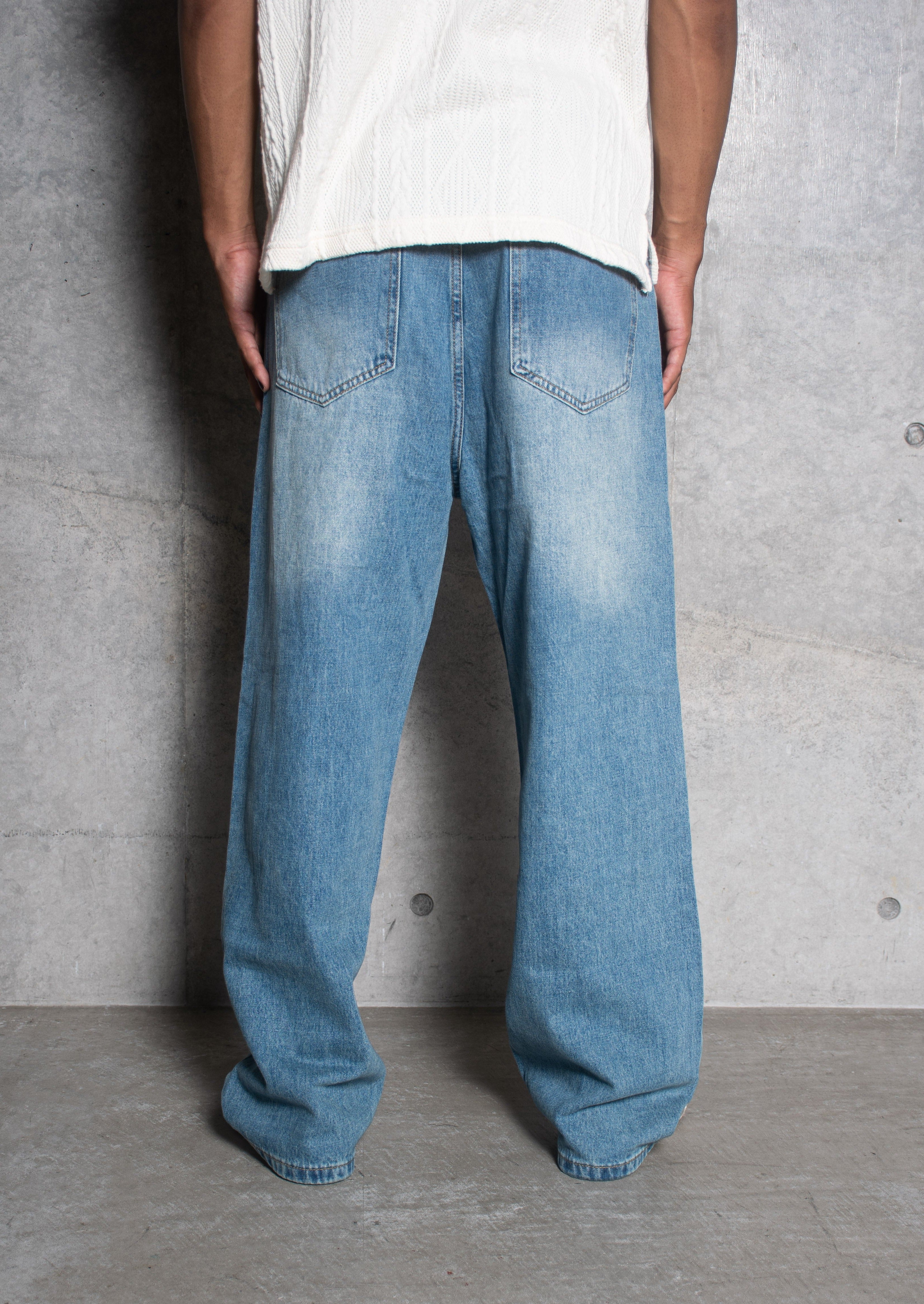 HARSH AND CRUEL CROSS DENIM PANTS - デニム