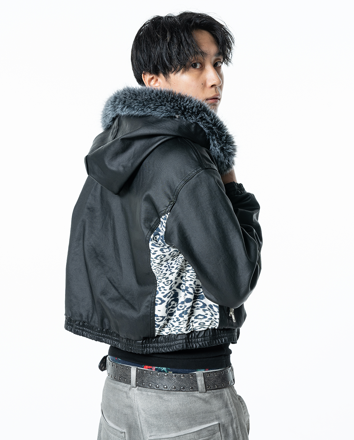 MENES Switching Leopard Waxed Fur Jacket MENES Switching Leopard Waxed Fur Jacket