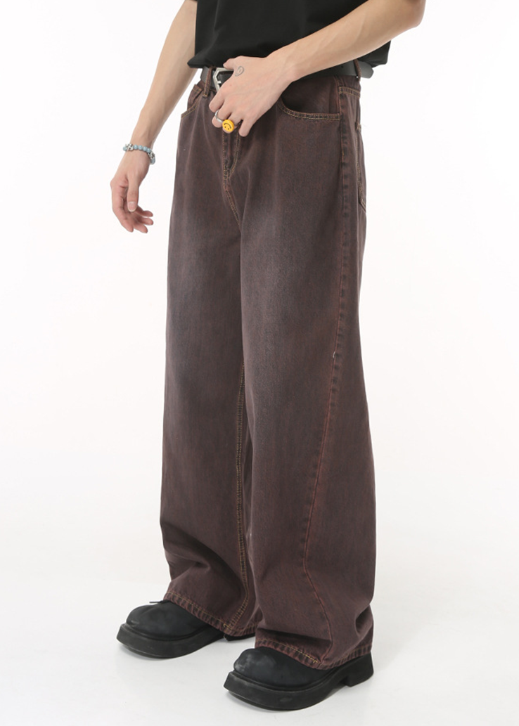 MENES Sand Washed Baggy Jeans