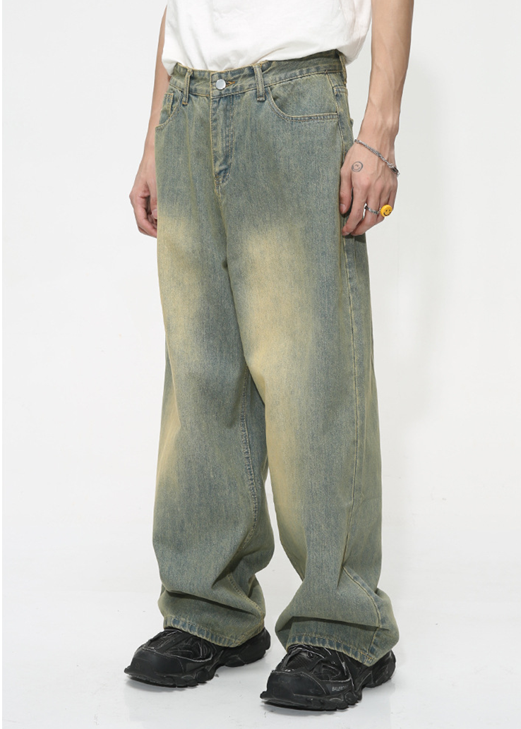 MENES Sand Washed Baggy Jeans
