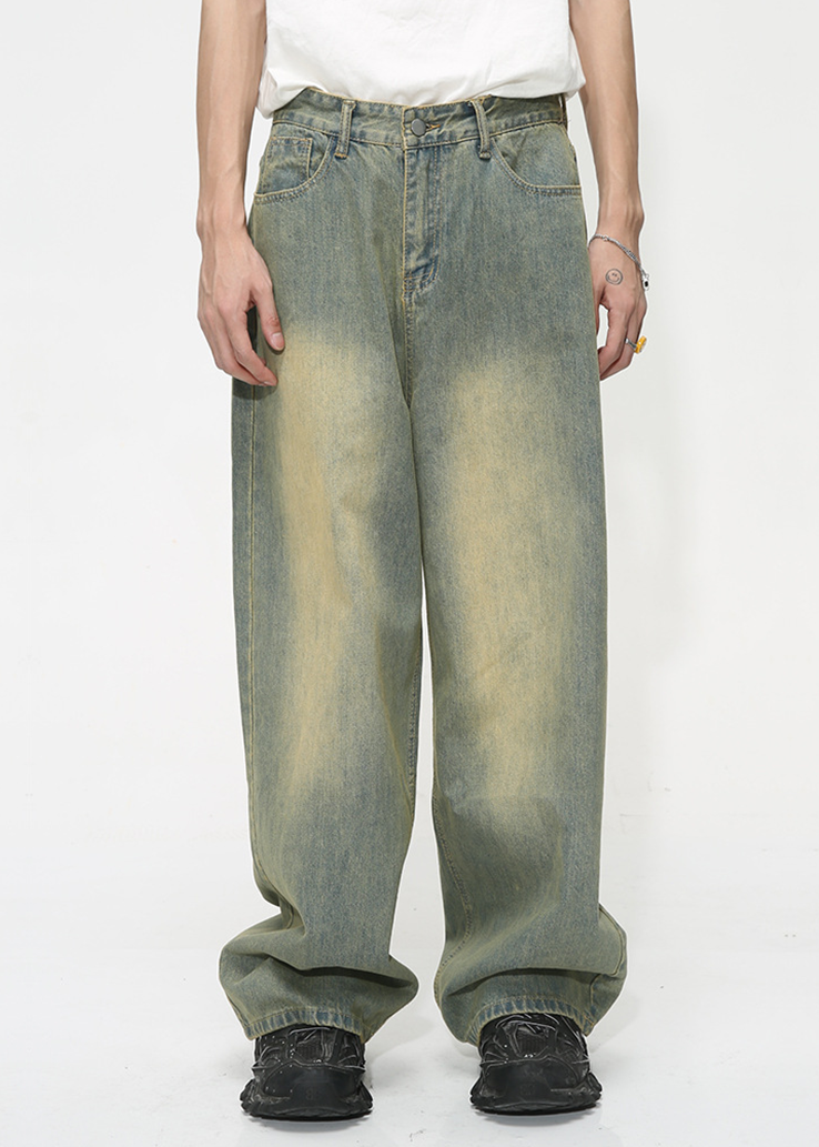 MENES Sand Washed Baggy Jeans