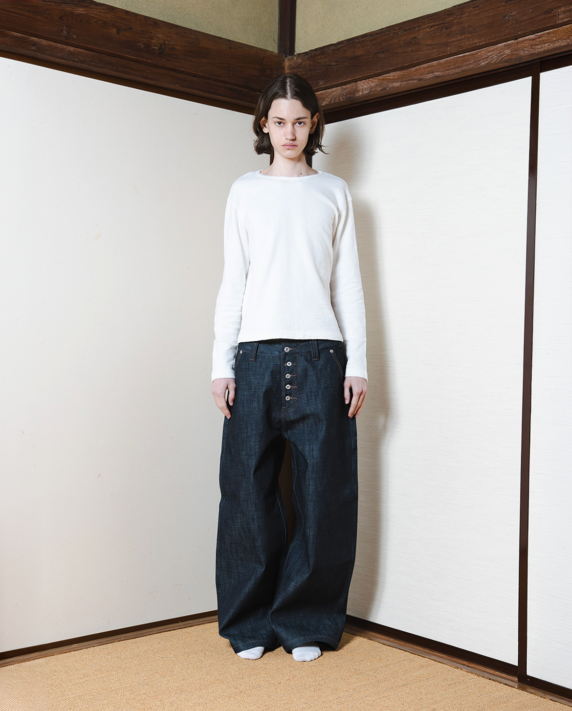MENES Raw Selvedge Loose Fit Jeans - Indigo MENES Raw Selvedge Loose Fit Jeans - Indigo
