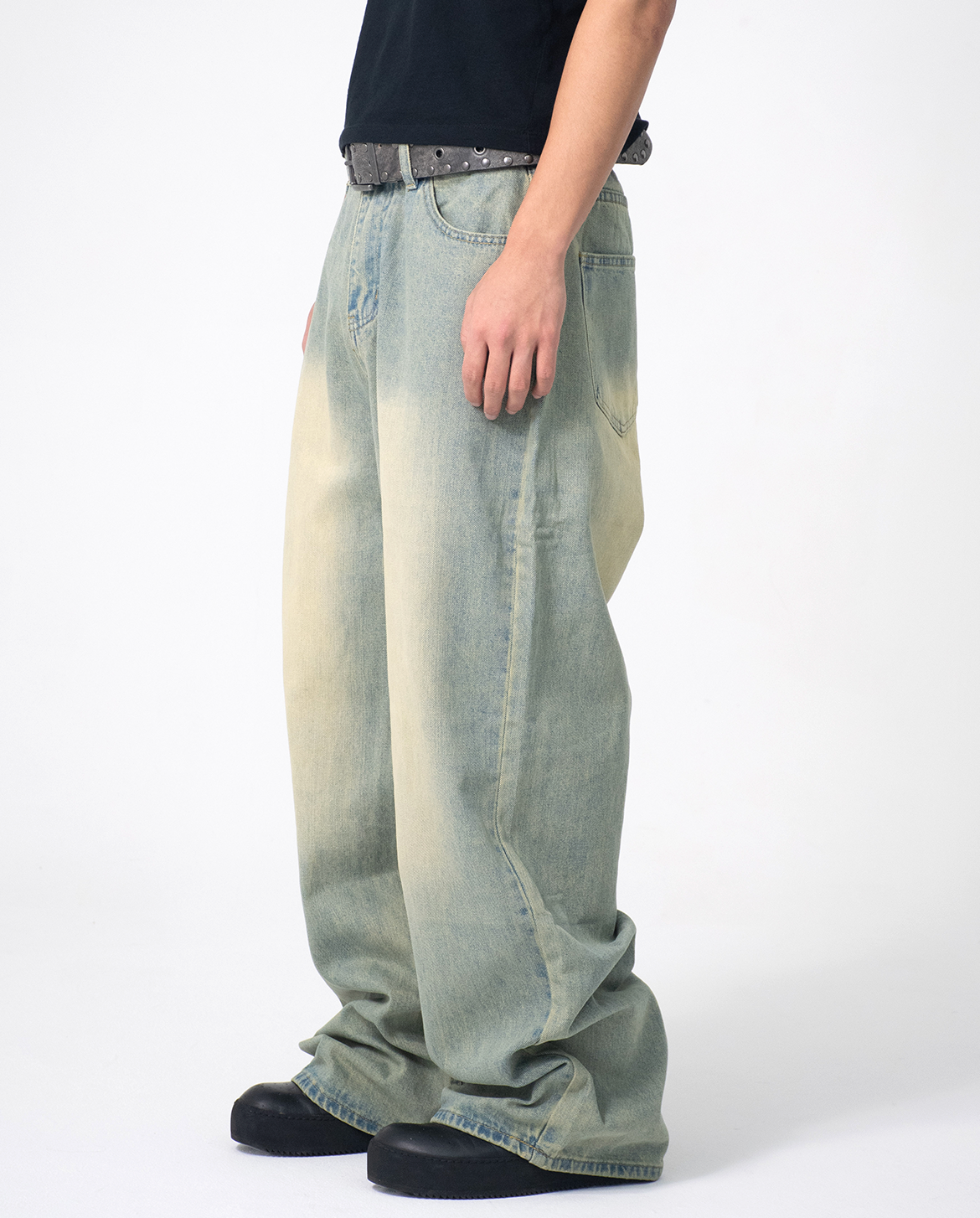 MENES バギーデニム 袋付きMenes インディゴ リジットデニム Mサイズ