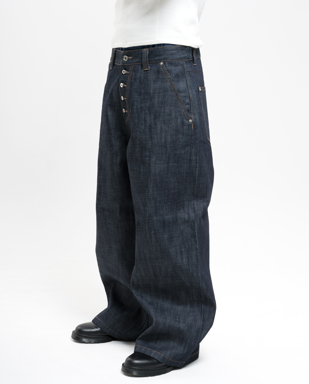 MENES Raw Selvedge Loose Fit Jeans - Indigo