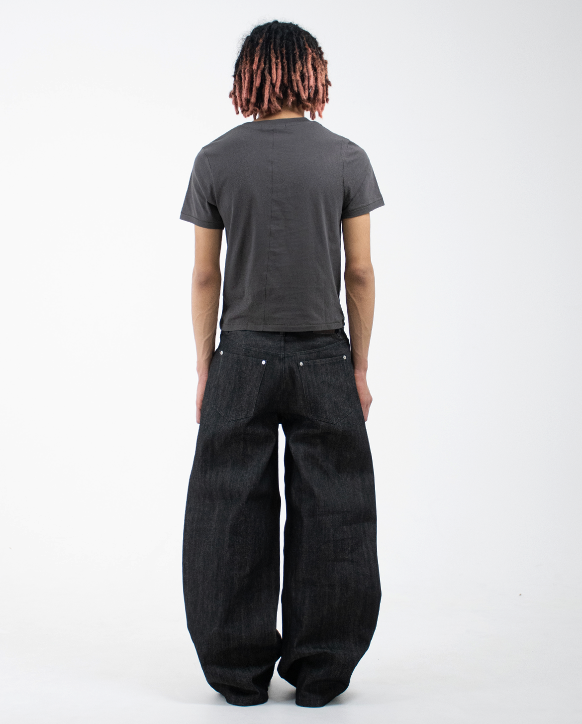 パンツ menes Black Faded Wide Leg Jeans MENES Black Faded Wide Leg Jeans - メルカリ