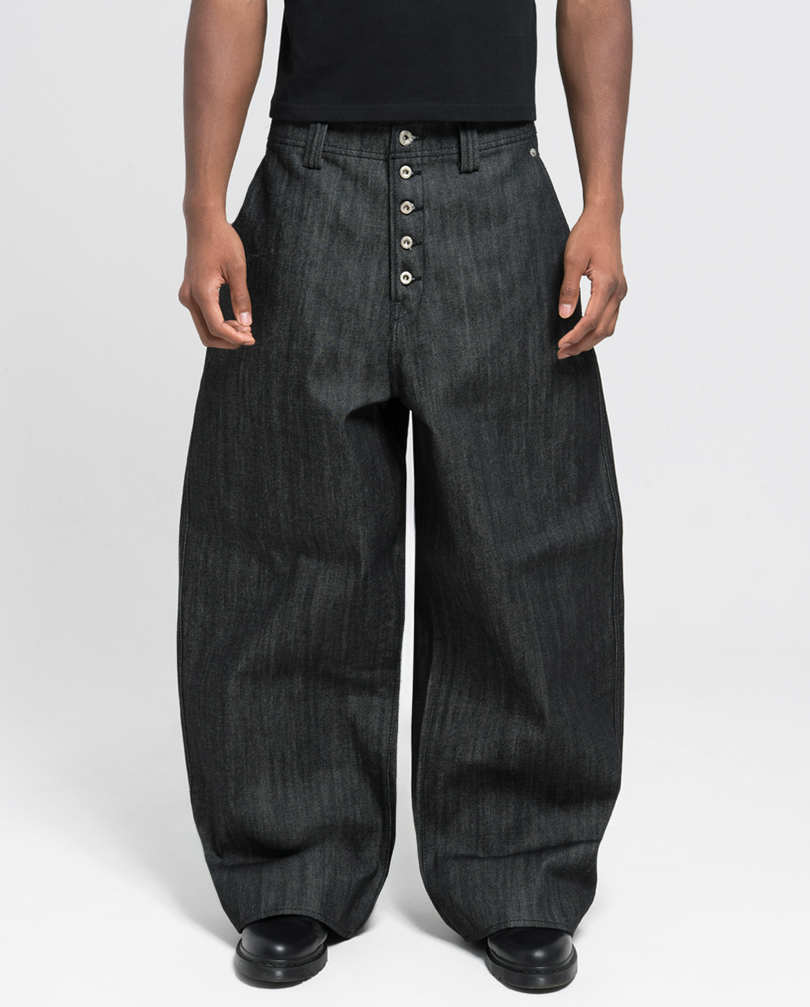 MENES Okayama Raw Loose Fit Jeans - Black MENES Okayama Raw Loose Fit Jeans - Black