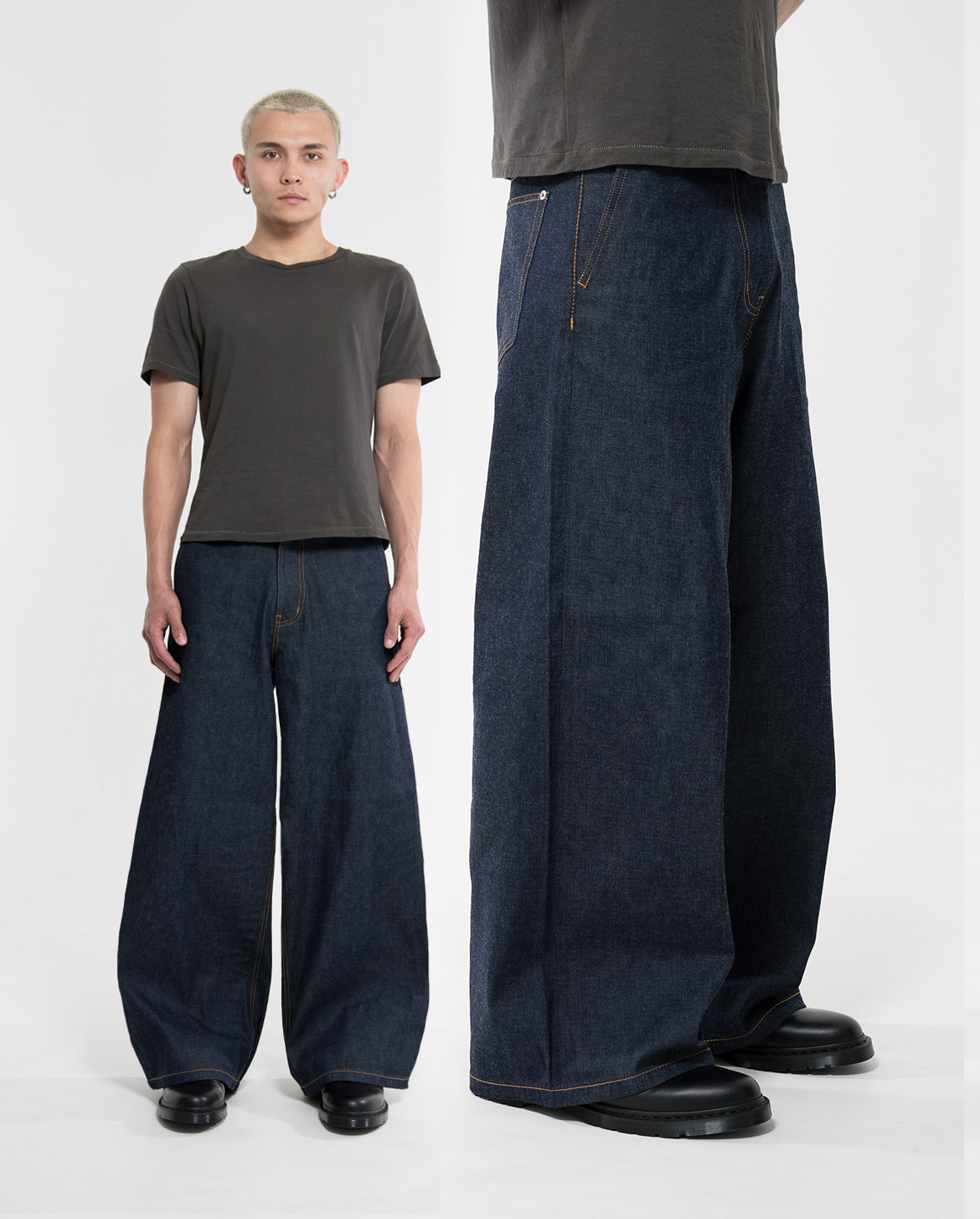 MENES デニム MENES Okayama Selvedge Baggy Denim Slacks - Indigo