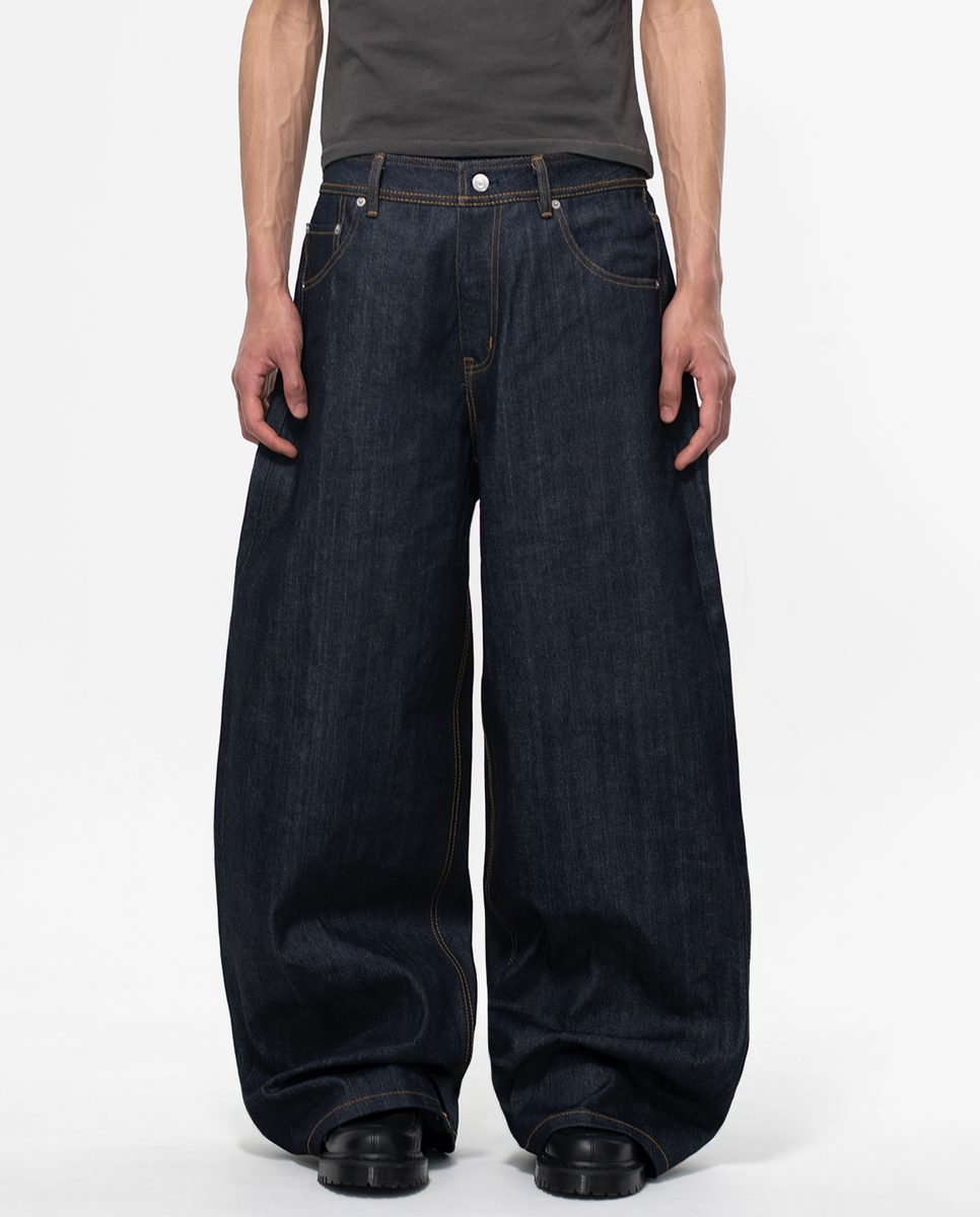 即完売　menes 岡山　デニム　m MENES Okayama Selvedge Baggy Denim Slacks - Indigo