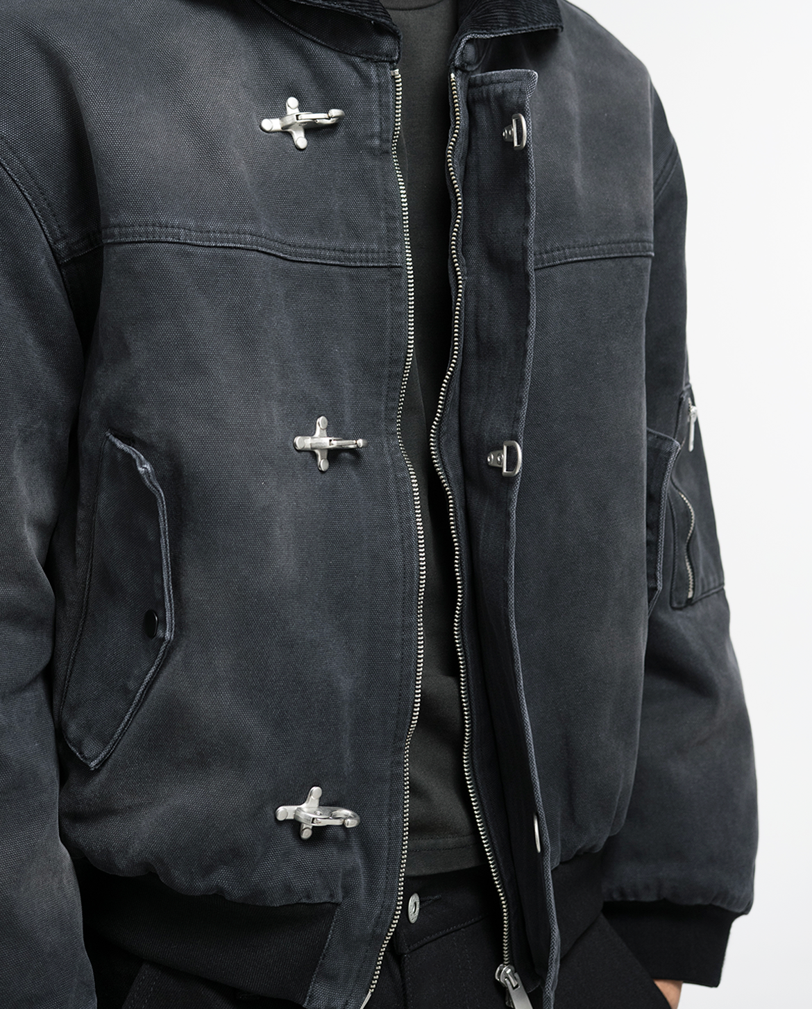 MENES Wabi-Sabi Clasp Bomber Jacket MENES Wabi-Sabi Clasp Bomber Jacket