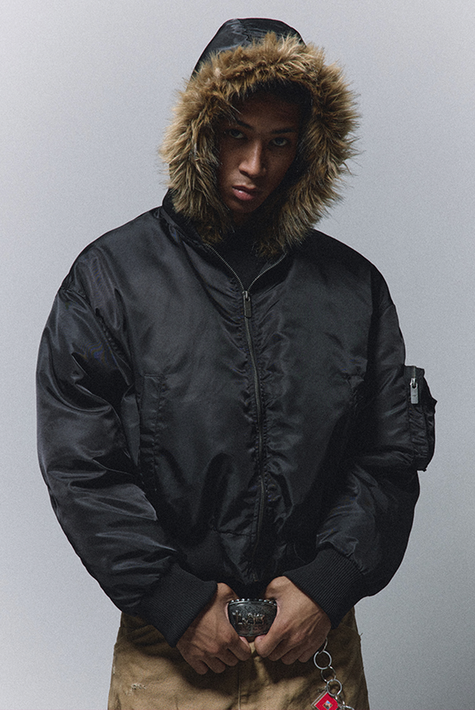 【即完】Menes. ファー付きクロップドジャケット 即完】Menes. ファー付きクロップドジャケット 即完】Menes