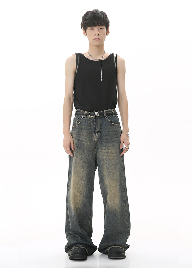 MENES Mud Wide Denim Pants