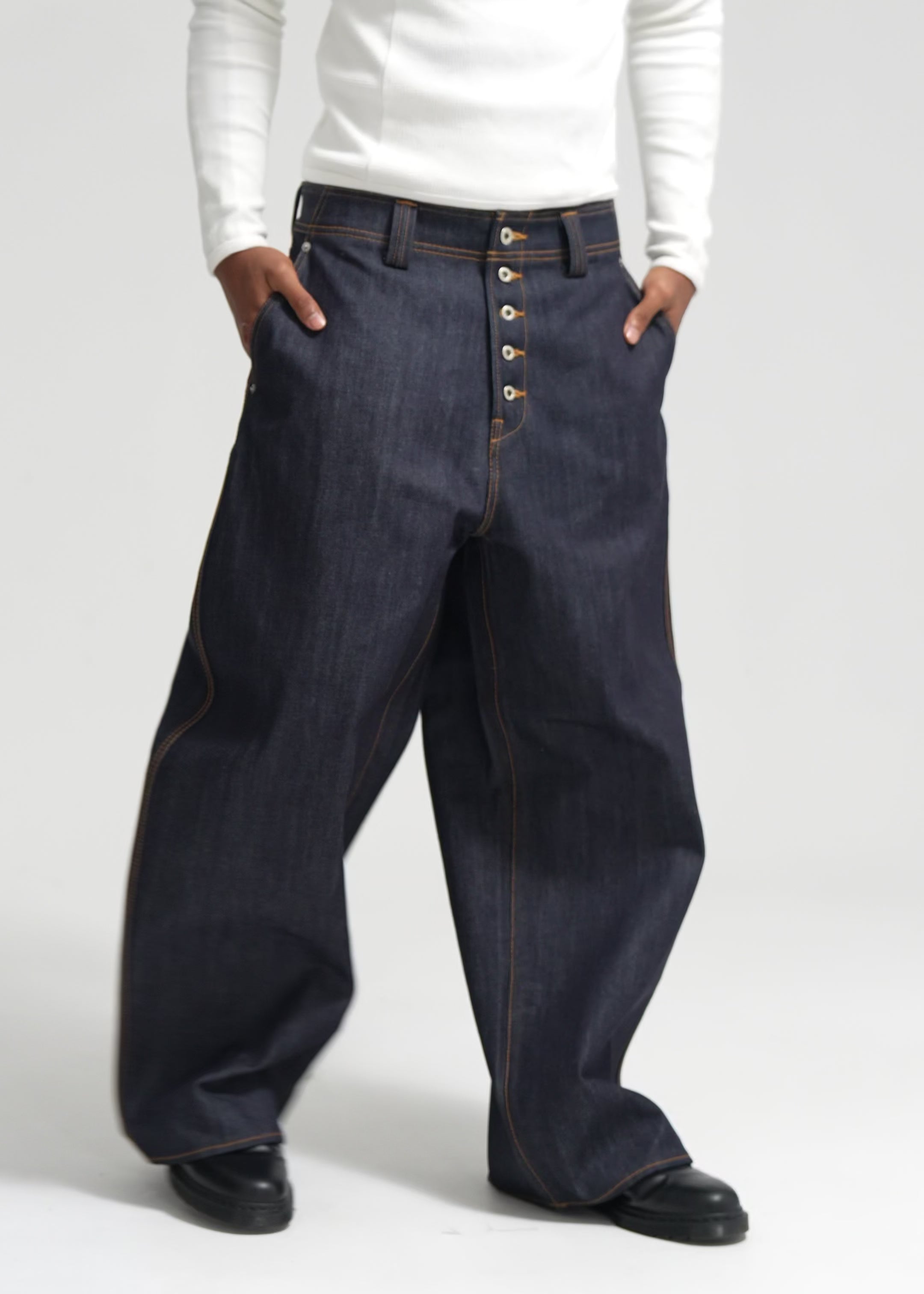 MENES Okayama Raw Loose Fit Jeans - Indigo