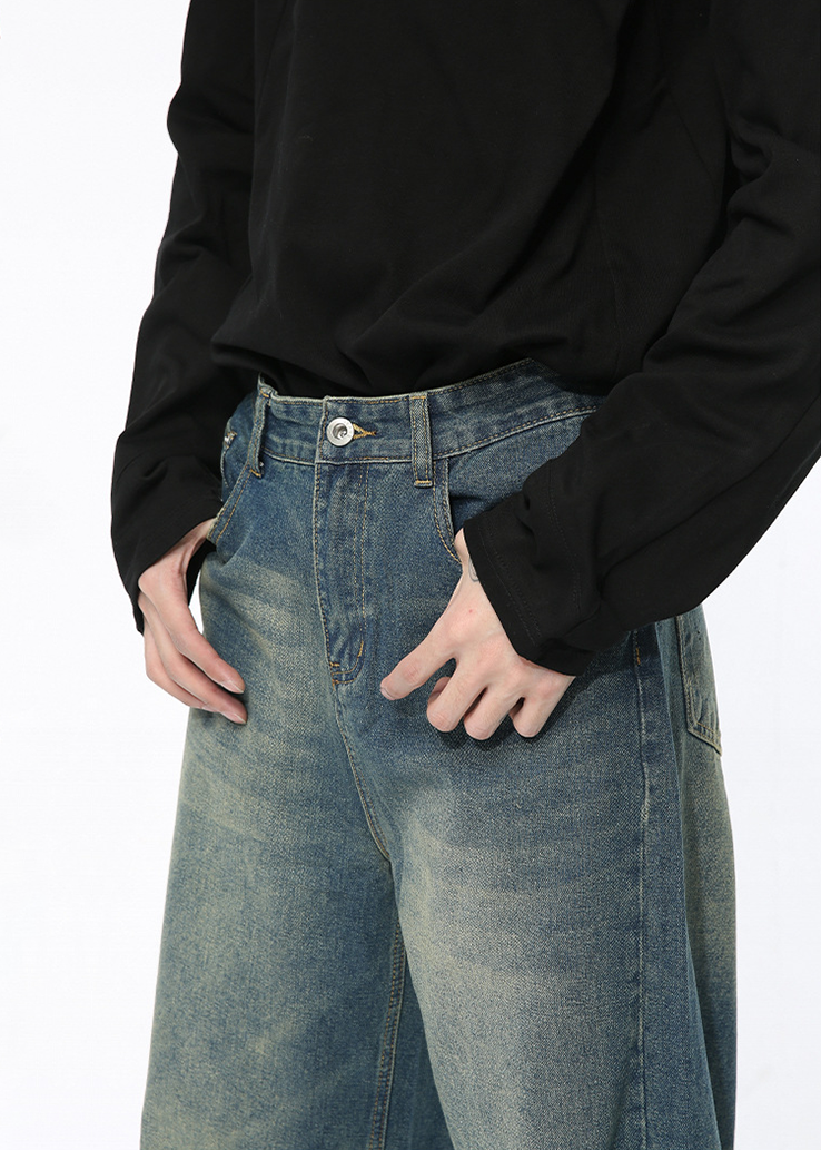 MENES Spread Straight Denim Pants