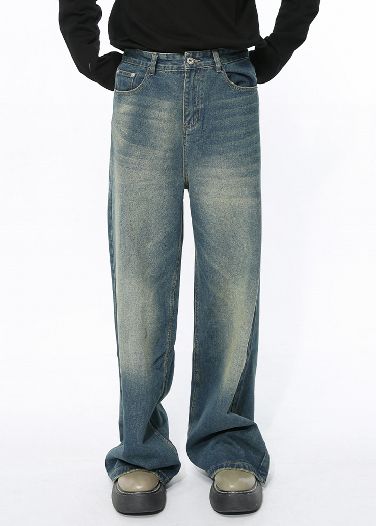 MENES Spread Straight Denim Pants